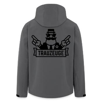 Trauzeuge Handzeichen (Polterabend / JGA / 1C) - Recycelte Männer Softshell-Jacke von Stanley/Stella - Anthrazit - Hinten - AI Model Male 185 light (185cm)