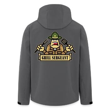 Grill Sergeant (Grillen / BBQ / Barbecue / Outl) - Recycelte Männer Softshell-Jacke von Stanley/Stella - Anthrazit - Hinten - AI Model Male 185 light (185cm)