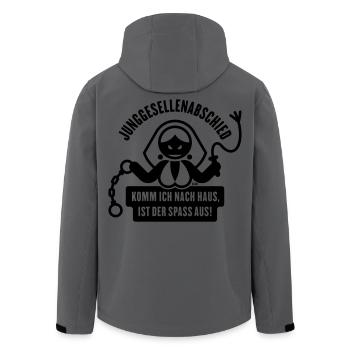 Junggesellenabschied – Komm Ich Nach Haus … (JGA) - Recycelte Männer Softshell-Jacke von Stanley/Stella - Anthrazit - Hinten - AI Model Male 185 light (185cm)