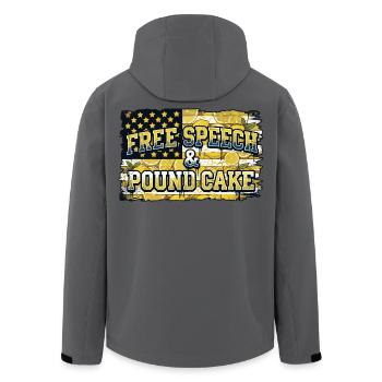 Free Speech Lemon Pound Cake - Men’s Recycled Softshell Jacket by Stanley/Stella - anthracite - Back - AI Model Male 185 light (185cm)