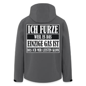 Ich Furze Gas - Recycelte Männer Softshell-Jacke von Stanley/Stella - Anthrazit - Hinten - AI Model Male 185 light (185cm)
