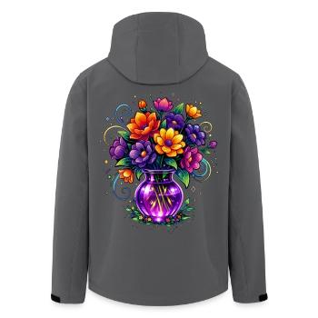 Beltane Flowers May Day Celebrations Pagan - Men’s Recycled Softshell Jacket by Stanley/Stella - anthracite - Back - AI Model Male 185 light (185cm)