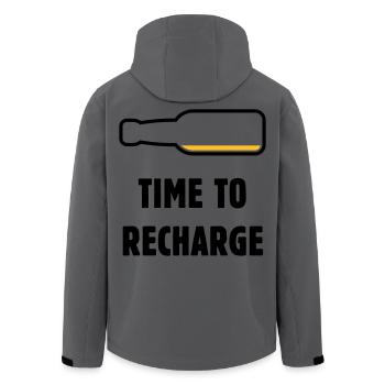 Time To Recharge (Beer / Beer / POS 2C) - Men’s Recycled Softshell Jacket by Stanley/Stella - anthracite - Back - AI Model Male 185 light (185cm)