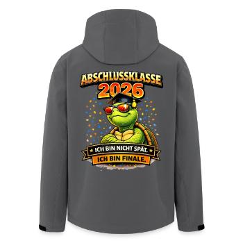 Abschlussklasse 2026 Schildkröte | Schulabgänger - Recycelte Männer Softshell-Jacke von Stanley/Stella - Anthrazit - Hinten - AI Model Male 185 light (185cm)