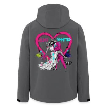Wildly Committed Raccoon Wedding - Men’s Recycled Softshell Jacket by Stanley/Stella - anthracite - Back - AI Model Male 185 light (185cm)