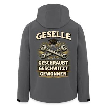 Geselle Gesellenprüfung bestanden Ausbildung - Recycelte Männer Softshell-Jacke von Stanley/Stella - Anthrazit - Hinten - AI Model Male 185 light (185cm)