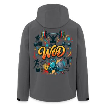 WOD Fitness Bodybuilding Workout Cross Sport Gym - Men’s Recycled Softshell Jacket by Stanley/Stella - anthracite - Back - AI Model Male 185 light (185cm)