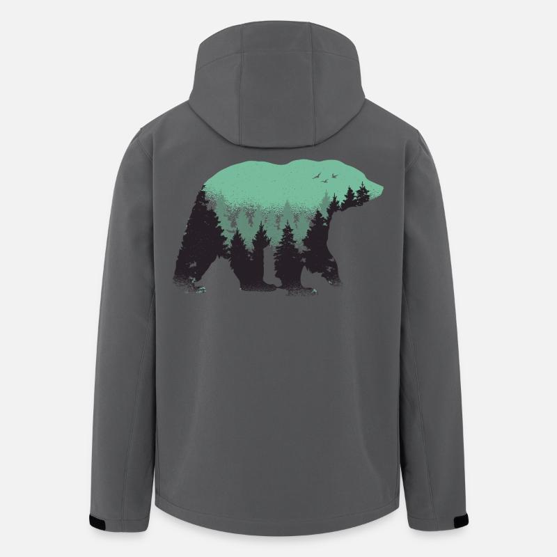 Bear Forest Nature - Men’s Recycled Softshell Jacket by Stanley/Stella - anthracite