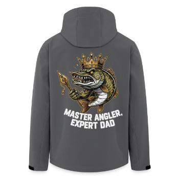 Master Angler Expert Dad Fischkönig - Recycelte Männer Softshell-Jacke von Stanley/Stella - Anthrazit - Hinten - AI Model Male 185 light (185cm)