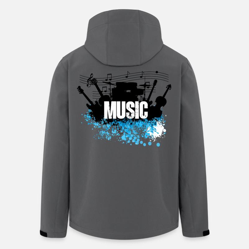 Music Splash Grunge-Typografie - Recycelte Männer Softshell-Jacke von Stanley/Stella - Anthrazit