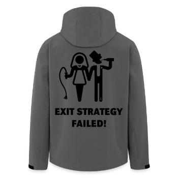 Exit Strategy Failed! (JGA Bräutigam Game Over B) - Men’s Recycled Softshell Jacket by Stanley/Stella - anthracite - Back - AI Model Male 185 light (185cm)