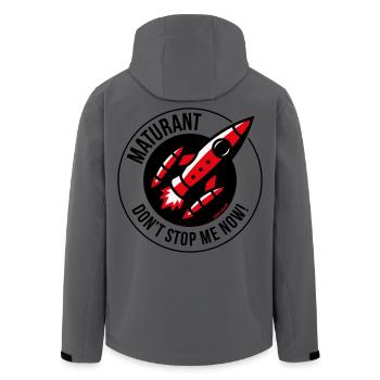 Maturant – Don’t Stop Me Now! (Matura / POS 3C) - Recycelte Männer Softshell-Jacke von Stanley/Stella - Anthrazit - Hinten - AI Model Male 185 light (185cm)
