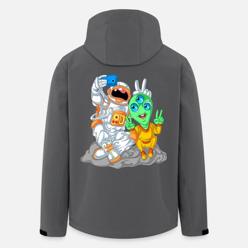 Astronaut Alien Selfie-Shirt - Recycelte Männer Softshell-Jacke von Stanley/Stella - Anthrazit