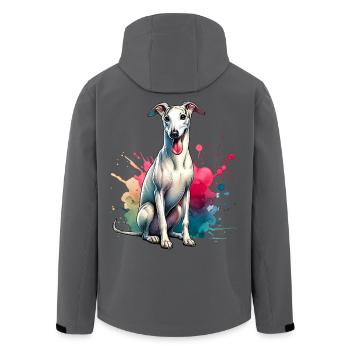 Windhund Geschenk - Recycelte Männer Softshell-Jacke von Stanley/Stella - Anthrazit - Hinten - AI Model Male 185 light (185cm)