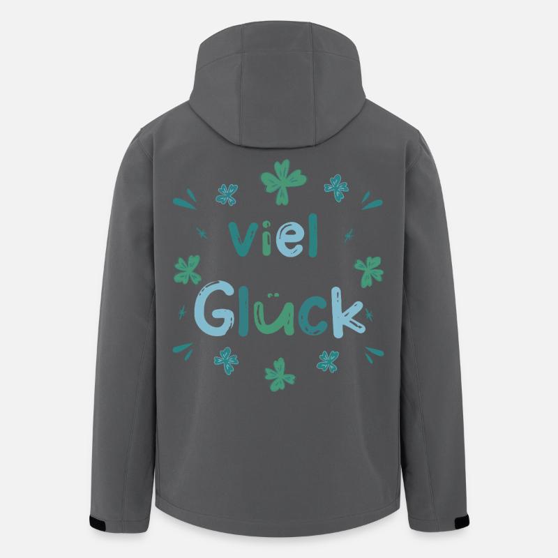 Viel Glück - Glücksklee Kleeblatt - Recycelte Männer Softshell-Jacke von Stanley/Stella - Anthrazit