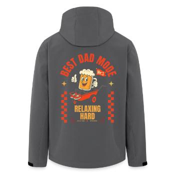 Best Dad Mode Vatertag Bier Bollerwagen Geschenk - Recycelte Männer Softshell-Jacke von Stanley/Stella - Anthrazit - Hinten - AI Model Male 185 light (185cm)