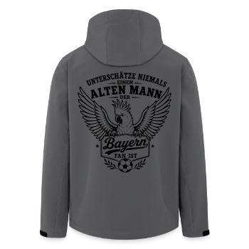 Alter Mann - Bayern Fan | Kakadu Fußball - Recycelte Männer Softshell-Jacke von Stanley/Stella - Anthrazit - Hinten - AI Model Male 185 light (185cm)