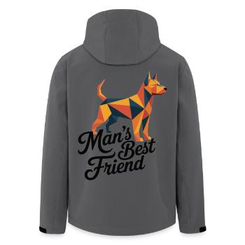 Le meilleur ami de l’homme au t-shirt chien - Veste softshell homme en polyester recyclé Stanley/Stella - charbon - Dos - AI Model Male 185 light (185cm)