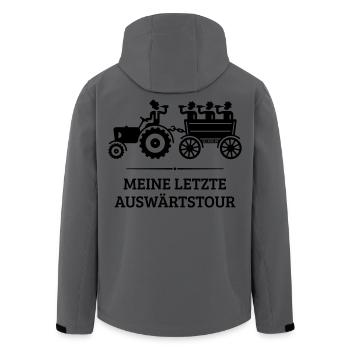 Meine Letzte Auswärtstour Mit Trecker (JGA / B) - Recycelte Männer Softshell-Jacke von Stanley/Stella - Anthrazit - Hinten - AI Model Male 185 light (185cm)