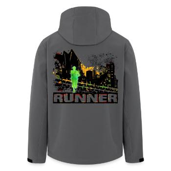 Runner - Men’s Recycled Softshell Jacket by Stanley/Stella - anthracite - Back - AI Model Male 185 light (185cm)