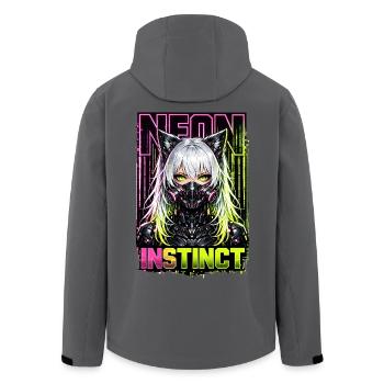 Neon Instinct Cyberpunk Katzenmädchen Style - Recycelte Männer Softshell-Jacke von Stanley/Stella - Anthrazit - Hinten - AI Model Male 185 light (185cm)