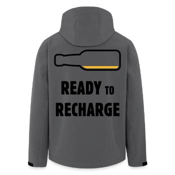 Ready To Recharge (Beer / Beer / POS 2C) - Men’s Recycled Softshell Jacket by Stanley/Stella - anthracite - Back - AI Model Male 185 light (185cm)