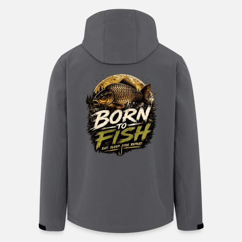 Born To Fish – Karpfenfischerei-Design - Recycelte Männer Softshell-Jacke von Stanley/Stella - Anthrazit