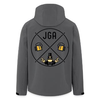 JGA Bräutigam Handzeichen Bier Kreis Symbol POS 3C - Recycelte Männer Softshell-Jacke von Stanley/Stella - Anthrazit - Hinten - AI Model Male 185 light (185cm)