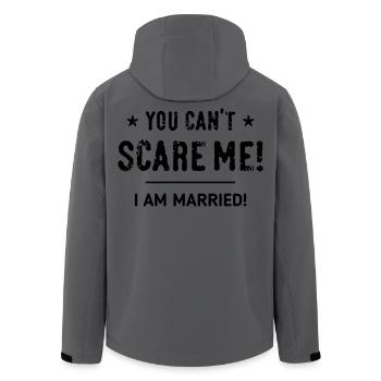 You Can't Scare Me! – I am married! Married B - Men’s Recycled Softshell Jacket by Stanley/Stella - anthracite - Back - AI Model Male 185 light (185cm)