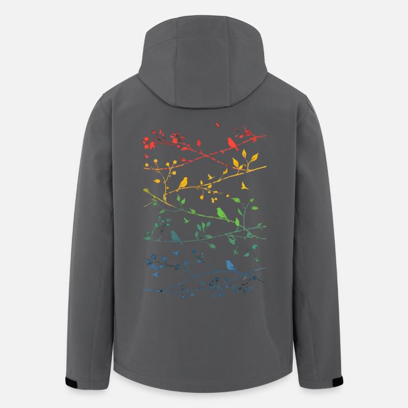 Rainbow branches and birds - Men’s Recycled Softshell Jacket by Stanley/Stella - anthracite