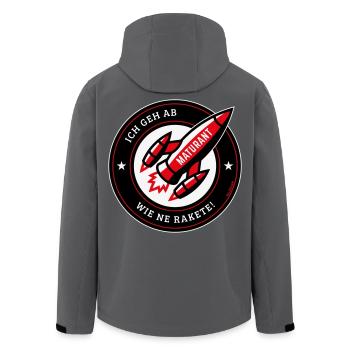 Maturant – Ich Geh Ab Wie Ne Rakete! (NEG Red) - Recycelte Männer Softshell-Jacke von Stanley/Stella - Anthrazit - Hinten - AI Model Male 185 light (185cm)