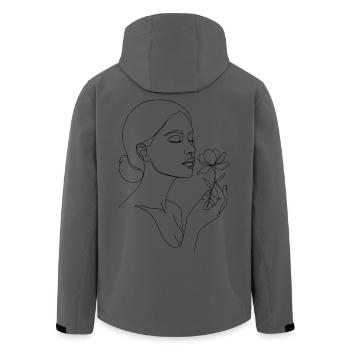T-shirt en dessin unisexe avec un croquis sur le visage de la femme - Veste softshell homme en polyester recyclé Stanley/Stella - charbon - Dos - AI Model Male 185 light (185cm)