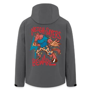 Reiter Reiterin Pferd Neigh-Sayers Beware - Recycelte Männer Softshell-Jacke von Stanley/Stella - Anthrazit - Hinten - AI Model Male 185 light (185cm)