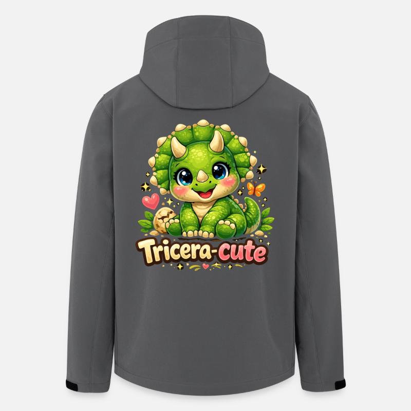 Tricera-cute : Tricératops Bébé Dinosaure mignon - Veste softshell homme en polyester recyclé Stanley/Stella - charbon