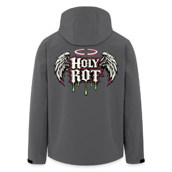 Holy Riot Angel Wings Streetwear Back Print - Men’s Recycled Softshell Jacket by Stanley/Stella - anthracite - Back - AI Model Male 185 light (185cm)
