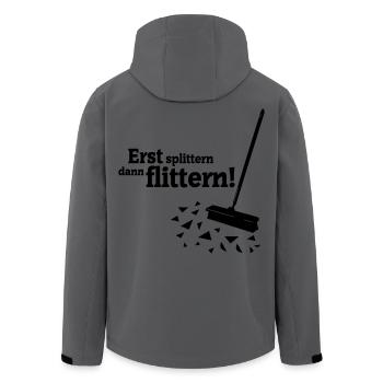 Polterabend - Recycelte Männer Softshell-Jacke von Stanley/Stella - Anthrazit - Hinten - AI Model Male 185 light (185cm)