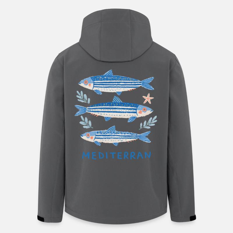 Sardinen - Mediterrane Trilogie - Recycelte Männer Softshell-Jacke von Stanley/Stella - Anthrazit