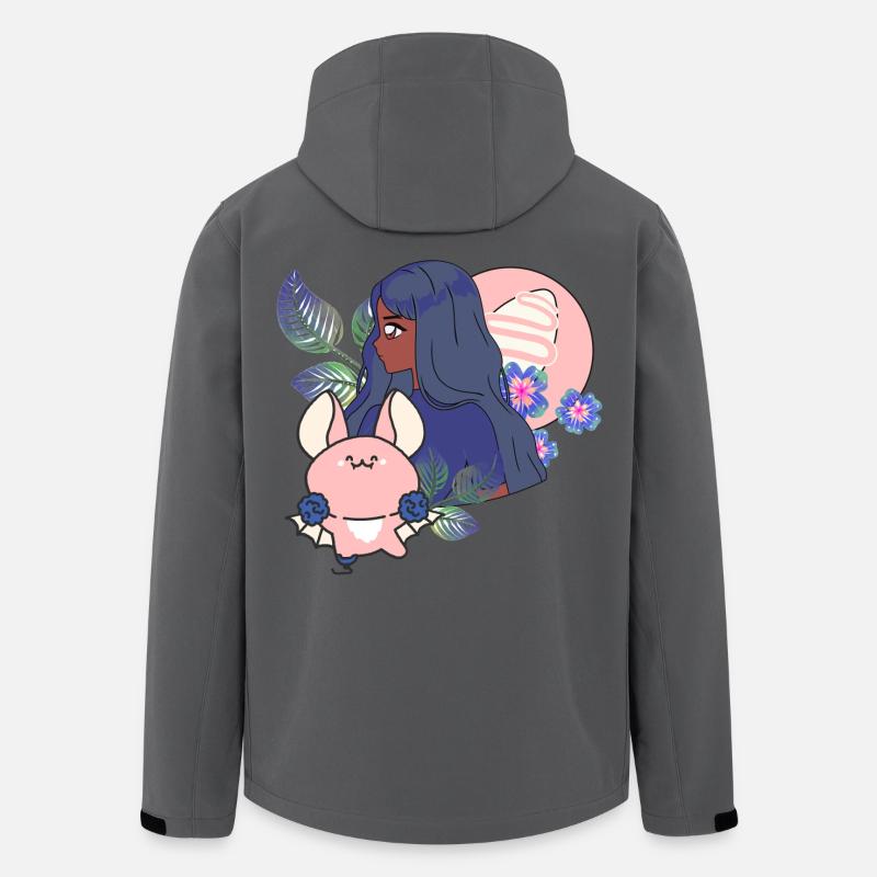 Kawaii Bat & Magical Prosthetic - Men’s Recycled Softshell Jacket by Stanley/Stella - anthracite