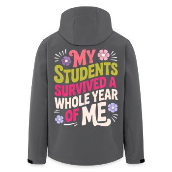 Meine Schüler haben ein ganzes Jahr als Lehrer überlebt - Recycelte Männer Softshell-Jacke von Stanley/Stella - Anthrazit - Hinten - AI Model Male 185 light (185cm)