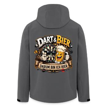 Dart & Bier: Darum bin ich hier - Recycelte Männer Softshell-Jacke von Stanley/Stella - Anthrazit - Hinten - AI Model Male 185 light (185cm)