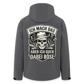 Totenkopf Böser Blick - Recycelte Männer Softshell-Jacke von Stanley/Stella - Anthrazit - Hinten - AI Model Male 185 light (185cm)