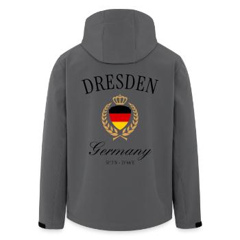 Dresden Deutschland Wappen Krone – Reise Souvenir - Recycelte Männer Softshell-Jacke von Stanley/Stella - Anthrazit - Hinten - AI Model Male 185 light (185cm)