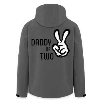 Daddy Of Two (Papa / Vater / Victory / POS 2C) - Recycelte Männer Softshell-Jacke von Stanley/Stella - Anthrazit - Hinten - AI Model Male 185 light (185cm)