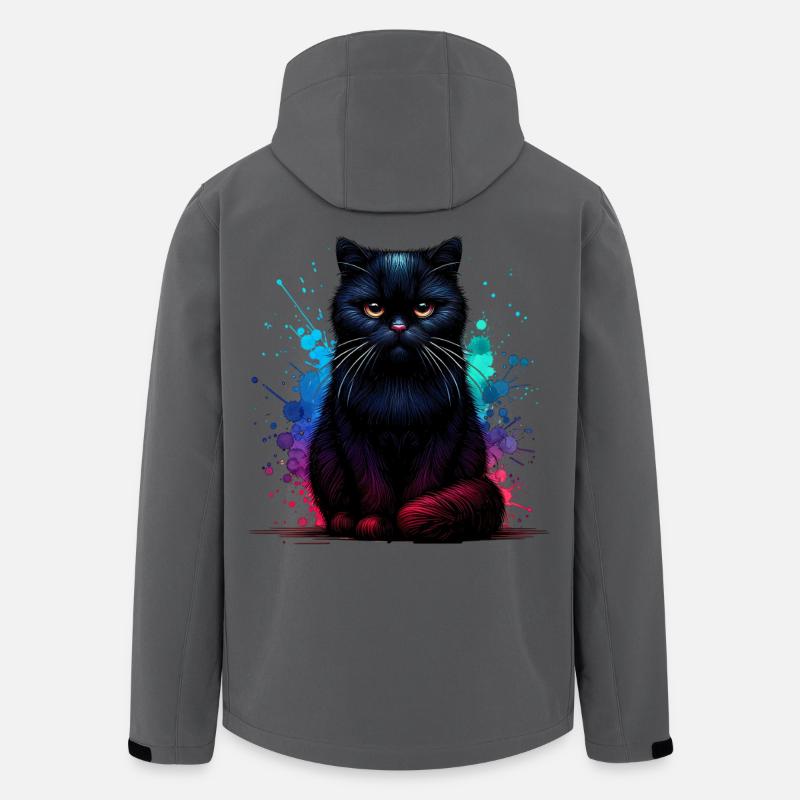 Black Cat Gift - Men’s Recycled Softshell Jacket by Stanley/Stella - anthracite