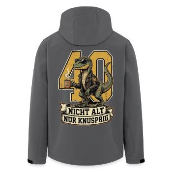 40 Geburtstag Dino Nicht Alt Knusprig - Recycelte Männer Softshell-Jacke von Stanley/Stella - Anthrazit - Hinten - AI Model Male 185 light (185cm)