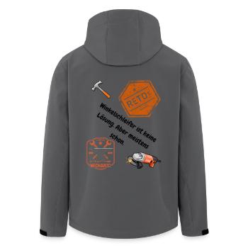 Schlosser Shirt: Passt nicht? Wird passend gemacht - Recycelte Männer Softshell-Jacke von Stanley/Stella - Anthrazit - Hinten - AI Model Male 185 light (185cm)