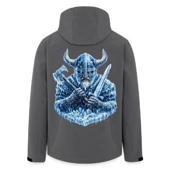 Viking Frost Warrior – Nordischer Eishelm Krieger  - Recycelte Männer Softshell-Jacke von Stanley/Stella - Anthrazit - Hinten - AI Model Male 185 light (185cm)