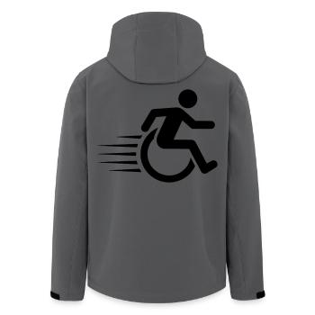 Fast wheelchair user in motion # - Men’s Recycled Softshell Jacket by Stanley/Stella - anthracite - Back - AI Model Male 185 light (185cm)