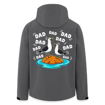 Dad Dad Dad - Lustige Möwen Kinder - Recycelte Männer Softshell-Jacke von Stanley/Stella - Anthrazit - Hinten - AI Model Male 185 light (185cm)