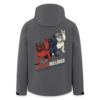 Bulldoggen Rock On Fliegerbrille Vintage - Recycelte Männer Softshell-Jacke von Stanley/Stella - Anthrazit - Hinten - AI Model Male 185 light (185cm)